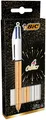 Produktbild: BIC 4 Farben Kugelschreiber Set 4 Colours Shine 3er Set mit Gold und Silberfa...