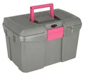 Produktbild: Covalliero Putzbox Siena, grau/pink, 40x26x24; Kunststoff, mit herausnehmbarem Einsatz, mit Pinselhalter, Pferde