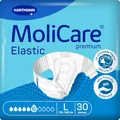 Produktbild: MoliCare Premium Elastic Slip: bei mittlerer Inkontinenz für Frauen und Männer; 6 Tropfen, Gr. L, (115-145 cm Hüftumfang), 30 Stück