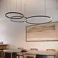 Produktbild: s.luce LED 3er-Ring Pendelleuchten Kombination Exzentrisch Hängelampe Ringlampe Aluminium 80 | 60 | 40cm Rund
