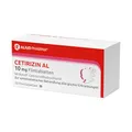 Produktbild: ALIUD PHARMA Cetirizin AL 10 mg, 50 Tabletten: Antiallergikum zur symptomatischen Behandlung bei allergischer Rhinitis