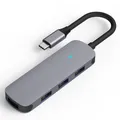 Produktbild: USB-C auf 4x USB-A Adapter Hub Splitter für Macbook etc. - USB 3.0 - Aluminium