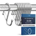 Produktbild: 10 Stück robuste S-Haken aus Metall, rutschfeste S-Haken mit Sicherheitsversc...