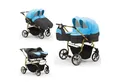 Produktbild: BabyMerc Zwillingswagen Duet Lux Gold 4 in 1 inkl. Sportsitze und Autositze in 20 Farben