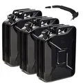 Produktbild: BW® Kraftstoffkanister Metall Benzinkanister 3x 20 Liter mit Ausgießer - Schwarz - RAL 9005 - TÜV-geprüft und UN-Zulassung - Made in Europe