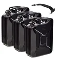 Produktbild: BW® Kraftstoffkanister Metall Benzinkanister 3x 20 Liter mit Ausgießer - Schwarz - RAL 9005 - TÜV-geprüft und UN-Zulassung - Made in Europe