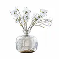 Produktbild: Loberon Vase Jaxon, mundgeblasen, bauchige Apfelform, Bauernsilber, für Kunstblumen oder getrocknete Bouquets, Blumenvase, Wohn-Accessoire, Glas, Silber