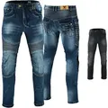 Produktbild: BULLDT Motorradhose JEANS-013 (mit 4 Protektoren) Herren Bikerjeans Motorradjeans Bikerhose Moped Quad Jeanshose blau W42 / L32