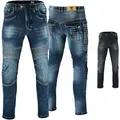 Produktbild: BULLDT Herren Motorradjeans Motorradhose Denim Jeans Hose mit Protektoren W42 / L32 Blau