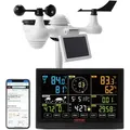 Produktbild: Vevor 7-in-1 Solarbetriebene Wlan-wetterstation, 7,5-zoll-farbdisplay, Kabelloser Sensor Mit Alarm Und Warnungen Für Temperatur, Luftfeuchtigkeit, Windgeschwindigkeit