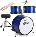 Produktbild: Kinder Schlagzeug Komplett Drum Set Drum Kit Trommel Sticks Lern Buch Blau