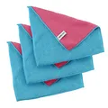 Produktbild: Kochblume 1-3-5-10er Set | Microfasertuch Putztuch 30 x 30cm, Aufnahmefähigeit bis ca. 300 ml | In der bunten Box (türkis-pink, 3er Set)