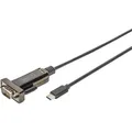 Produktbild: Digitus USB 2.0 Adapterkabel, USB-C Stecker > RS232 Stecker, Kabel, schwarz