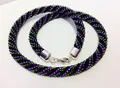 Produktbild: Häkelkette, Schwarz / Lila / Grün 925/- Verschluß
