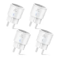 Produktbild: EIGHTREE Smart WLAN Steckdose 4er Pack, Alexa Zubehör WiFi Steckdose mit Strommessung, Sprachsteuerung & Timer, Smart Home funktioniert mit Alexa, Google Home, TÜV Zertifiziert