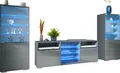 Produktbild: Vladon Wohnwand Granada, Anbauwand bestehend aus 2 Vitrinen und 1 TV-Board, Anthrazit matt/Grau Hochglanz inkl. LED-Beleuchtung (286 x 122,5 x 35 cm)