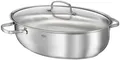 Produktbild: RÖSLE Bräter ELEGANCE, Edelstahl 18/10 (1-tlg), oval, mit Glasdeckel, spülmaschinen-, backofen- und induktionsgeeignet