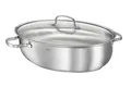 Produktbild: RÖSLE ELEGANCE Bräter oval, Hochwertiger Bräter mit Glasdeckel, Edelstahl 18/10, silberfarben, backofengeeignet, induktionsgeeignet