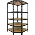 Produktbild: KARAT Eckregal Traglast 875 kg Individuell Einsetzbar Schwarz 180 x 90 x 42 x 60 cm