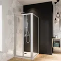 Produktbild: Breuer Fara 4 Dusch-Falttür für Nische Seitenwand 90 cm breit, Alu silber matt, Klarglas hell
