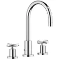 Produktbild: Dornbracht Waschtisch Armatur Tara. 2071389200 chrom,Ausladung 165mm,Kreuzgriffe,3 Loch Armatur