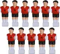Produktbild: 1a-sports 11 Kickerfiguren für 16 mm Stangen inkl. Schrauben + Muttern Komplett Set (Schwarz-Rot) von Charlsten