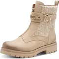 Produktbild: MARCO TOZZI Damen Boot mit Webstoff und GUIDO Schnalle 2-86401-45, Größe:39 EU, Farbe:Beige - Beige - 39