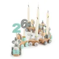 Produktbild: Bieco Geburtstagszug Holz - Scandi Look 0-99 Jahre mit 6 Kerzen - Tischdeko Kindergeburtstag Kerzen Geburtstag Zug Geburtstagszug Mädchen Geburtstagskranz Geburtstagskerzen Zug Geburtstagsring Deko