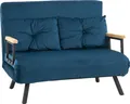 Produktbild: HOMCOM Schlafsofa, Relaxsessel mit Bettfunktion, Klappsofa mit Samtoptik, Rückenkissen, Polstersofa mit Verstellbarer Rückenlehne, Blau, 102 x 73 x 81