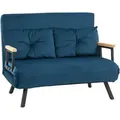 Produktbild: Homcom Schlafsofa,, Blau, Textil, Echtholz,Kautschukholz, 2-Sitzer, Füllung: Polyester,Polyester,Schaumstoff, 73x81x102 cm, Wohnzimmer, Sofas & Couches, Schlafsofas
