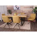 Produktbild: 6er-Set Esszimmerstuhl MCW-M65, Küchenstuhl Lehnstuhl Stuhl, drehbar Auto-Position Metall Stoff/Textil ~ senfgelb