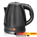 Produktbild: 1,2L Edelstahl Wasserkocher - Kettle mit Abschaltautomatik 360° Basis Schwarz