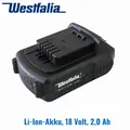 Produktbild: Westfalia 18V 2,0Ah Li-Ion Akku Original Ersatzakku für 18V Geräte