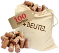 Produktbild: 100 neue Bastelkorken mit Baumwollbeutel - Weinkorken - Korken - Flaschenkork...