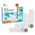 Produktbild: Vlippy Tür- & Fensterstopper 2er Pack – Sicher lüften, kleben statt bohren - NEU