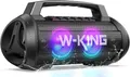 Produktbild: W-KING Bluetooth Lautsprecher 120W Peak, Tragbare Party-Box mit Bass Boost, DSP/EQ, IPX6 Wasserdicht, LED-Licht, 42h Akku, MIC-in, AUX, TF, Stereo-Sound-Ideal für Outdoor ＆ Garten