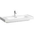 Produktbild: LAUFEN MEDA Waschtisch, unterbaufähig, 1000x460mm, Ablage beidseitig, 2 Hahnlöcher, mit Überlauf, H8101190001071, Farbe: Weiß