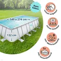 Produktbild: Polygroup Summer Waves Elite Frame Pool hellgrau rechteckig 549 x 274 x 132 cm