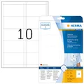 Produktbild: HERMA 9011 Namensschilder für Kleidung perforiert, 25 Blatt, 90 x 54 mm, 10 pro A4 Bogen, 250 Stück, bedruckbar, nicht klebende Karton Einsteckkarten mit Perforation, weiß