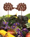 Produktbild: LB H&F Lilienburg Gartenfigur 2er SET Gartendeko Gartenstecker Igel Herbst Metall Rost Herbstdeko, Herbstdekoration Deko Garten aussen Blumenstecker Beetstecker Winter