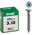 Produktbild: SPAX Universal, Senkkopf, T-Star plus, Multi-Kopf, Vollgewinde, Galvanisch, A2J, Blank Verzinkt, 3,0 x 12 mm, 200 Stück