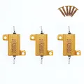 Produktbild: 3 Stück 10W 200 Ohm Hochleistungs-Drahtwiderstand mit Aluminiumgehäuse und Schrauben