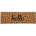 Produktbild: Relaxdays - Fußmatte Kokos, Hello-schriftzug, Punkte, 75 X 25 Cm, Rutschfester Fußabtreter, Innen & Außen, Natur/schwarz