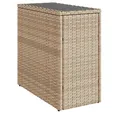 Produktbild: vidaXL Gartentisch, Garten-Beistelltisch Glasplatte Beige 58x27,5x55 cm Poly Rattan