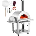 Produktbild: Dual-fuel-pizzaofen Für Den Außenbereich, Tragbarer 22-zoll-pizzaofen, Pellet- Und Gasbetriebener Outdoor-pizzaofen Mit Verdicktem Cordierit-pizzastein, Leicht Zu Bewegen Mit Rollen - Vevor
