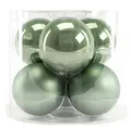 Produktbild: TrendLine Weihnachtskugeln aus Glas Ø80mm 6Stk salbeigrün Christbaumkugeln Xmas