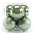 Produktbild: TrendLine Weihnachtskugeln aus Glas Ø80mm 6Stk salbeigrün Christbaumkugeln Xmas