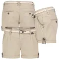 Produktbild: Eight2Nine Bermudas Short Bermuda kurze Hose Sommer Chino Shorts stoff Hotpants mit Gürtel beige|braun S / 36