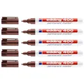 Produktbild: Edding Permanent Marker 400, Braun, feine Spitze, 1 mm, 5 Stück