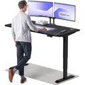 Produktbild: Desktronic HomePro Elektrisch höhenverstellbarer Schreibtisch 160x80cm Schwarz/Schwarz mit Memory-Funktion, Anti-Kollisions Technologie, USB-A und... - Schwarz